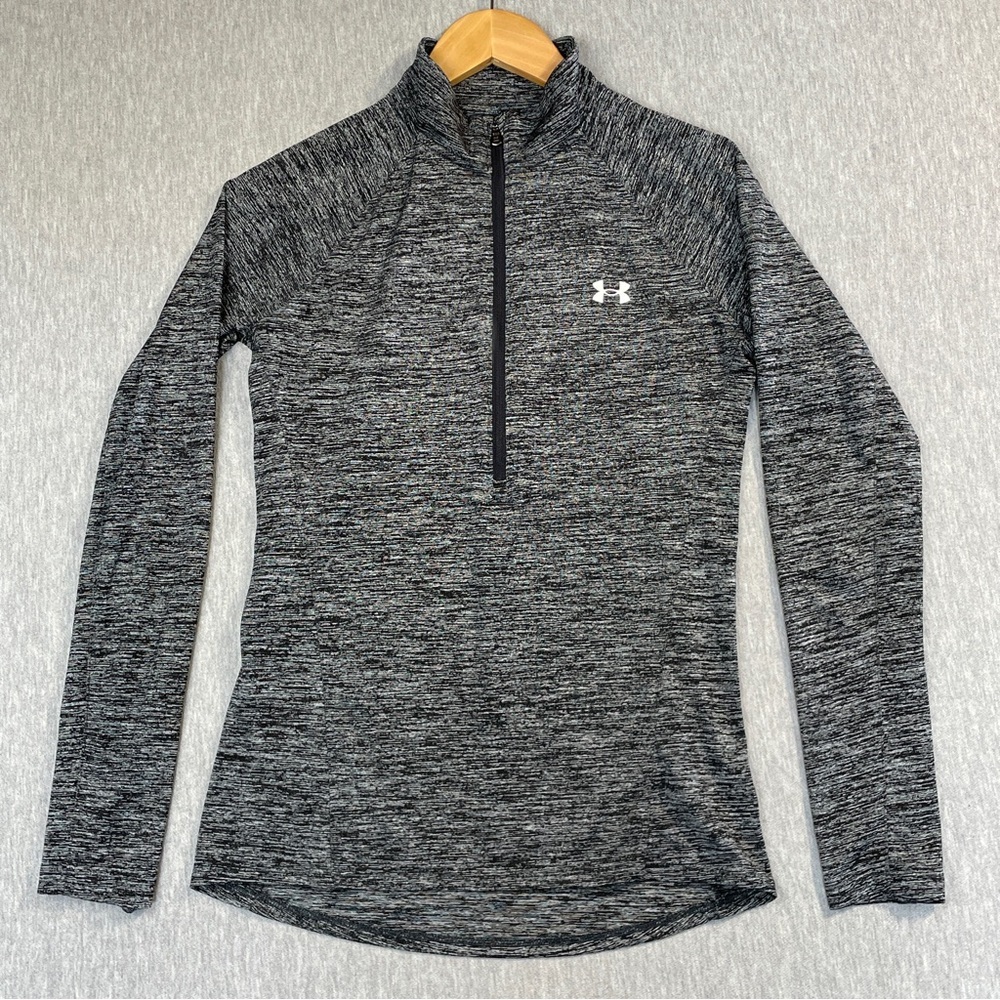 Under Armour Golf Pullover Women’s Small Heathered Grey Loose Fit Heatgear